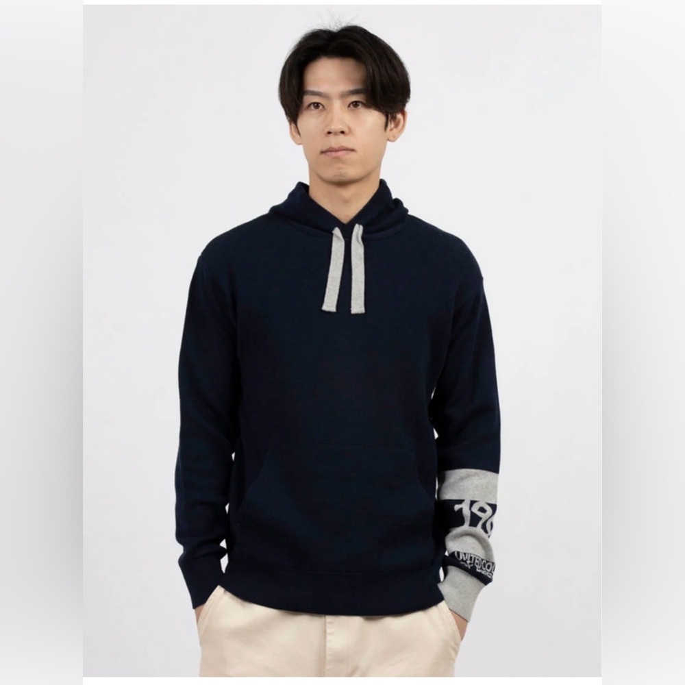 United Colors Of Benetton Navy Knit Hoodie Hooded Sweater